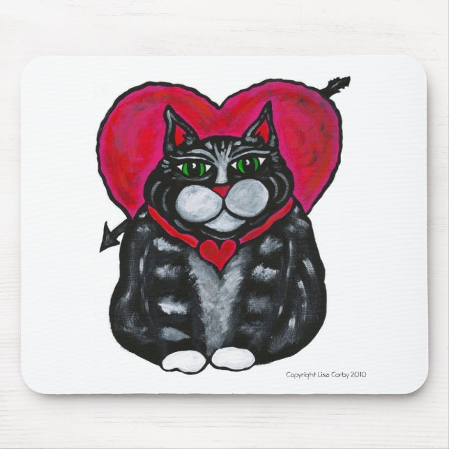 Kattälskare valentin Mousepad för katt för gåvor Musmatta (Framsidan)