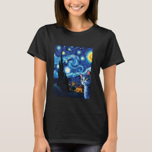 Kattälskare Van Gogh Inspirerade Kattfantaster Kon T Shirt