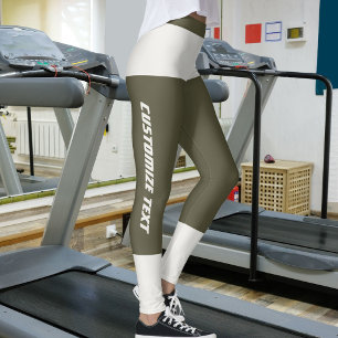 Kattälskare varm neutral mörk olivgrön anpassad leggings