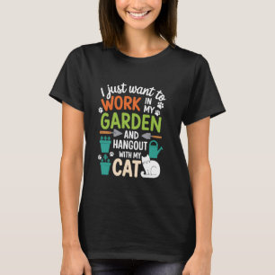 Kattälskare Växt trädgårdsintresserade Rolig Trädg T Shirt