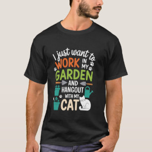 Kattälskare Växt trädgårdsintresserade Rolig Trädg T Shirt
