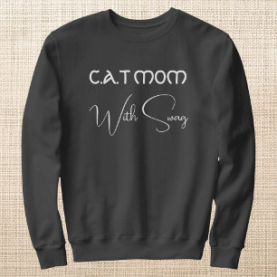 Kattälskare Vit Skrift Kattmamma Personlig Grå T Shirt