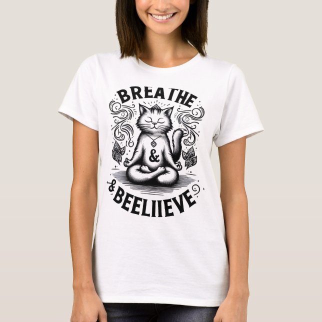 Kattälskare -youga- t shirt (Framsida)