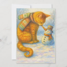 Kattälskares jul Sarah och snömannen Julkort