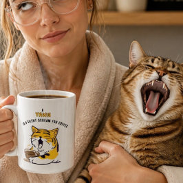 Kattälskares roliga kaffecitat Mugg
