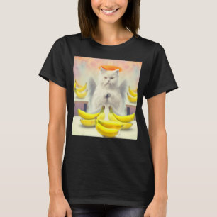 Kattängelteckning med kattunge porträtt (söt banan t shirt