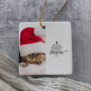 Kattans första julfoto-Helgdag Julgransprydnad Keramik
