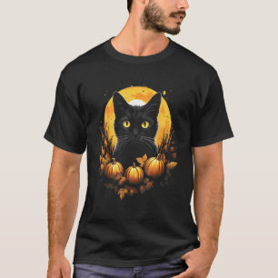 Kattansikte Fullmåne Pumpa - Söt Höstkat T Shirt