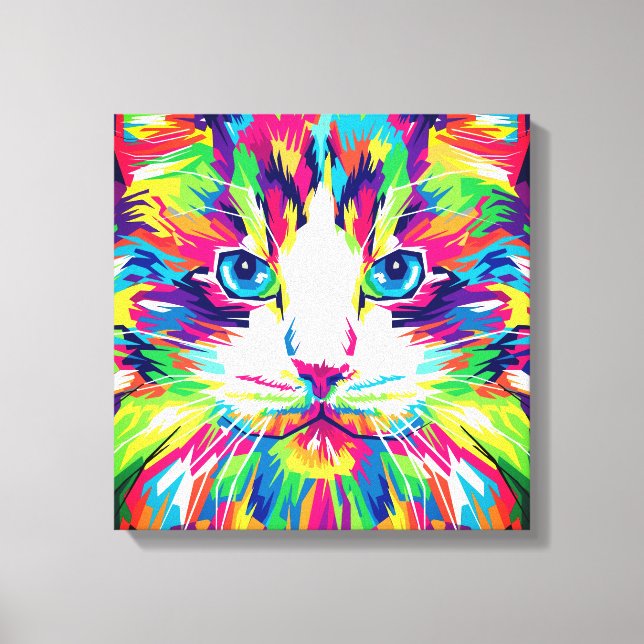 Kattansikte Geometrisk Prismatisk Design-32453 Canvastryck (Framsida)