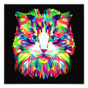 Kattansikte Geometrisk Prismatisk Design-32453 Fototryck