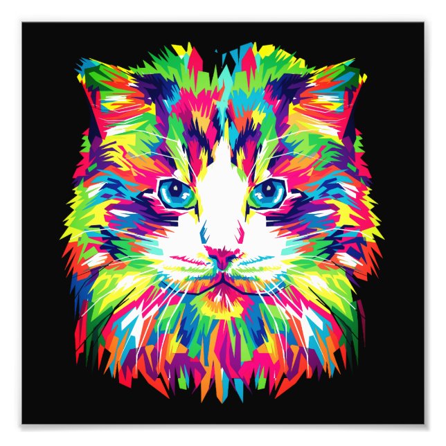 Kattansikte Geometrisk Prismatisk Design-32453 Fototryck (Framsidan)