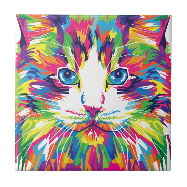 Kattansikte Geometrisk Prismatisk Design-32453 Kakelplatta (Framsidan)