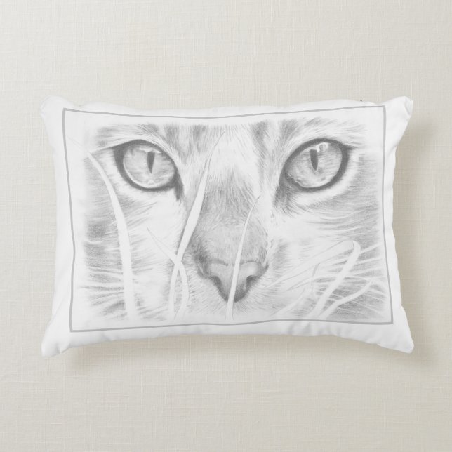 kattansikte kudder prydnadskudde (Framsidan)