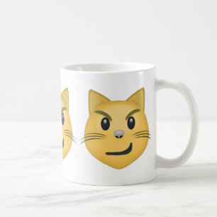 Kattansikte med det Wry leendet Emoji Kaffemugg