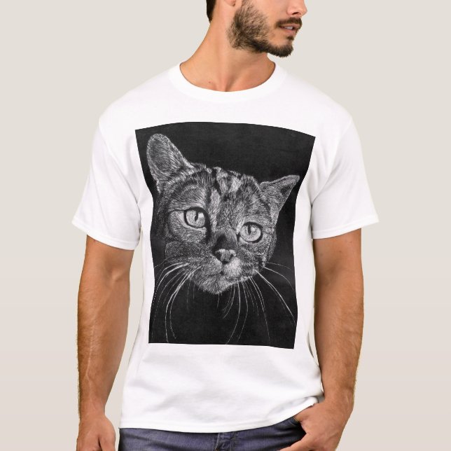 Kattansikte min högstadiumteckning tee shirt (Framsida)