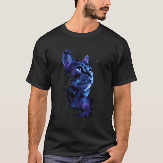 Kattansikte Rymden T Shirt (Framsida)
