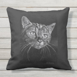 Kattansikteteckning Utomhuskudde