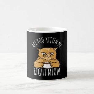 Kattar du mig Höger Meow Pun? Kaffemugg
