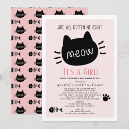 Kattar du mig Rosa Girl Baby Shower by Mail? Inbjudningar