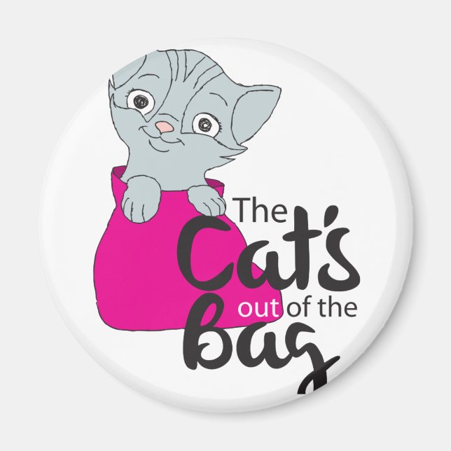 Kattarna utanför Bag Kitten Tecknad Image Kattunge Magnet (Framsidan)