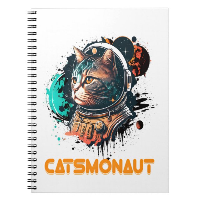 Kattastronaut Astronaut Katt Eller Rymdkatt Anteckningsbok (Framsidan)