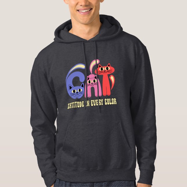 Kattattityd i Varje Färgdesign Hoodie (Framsida)