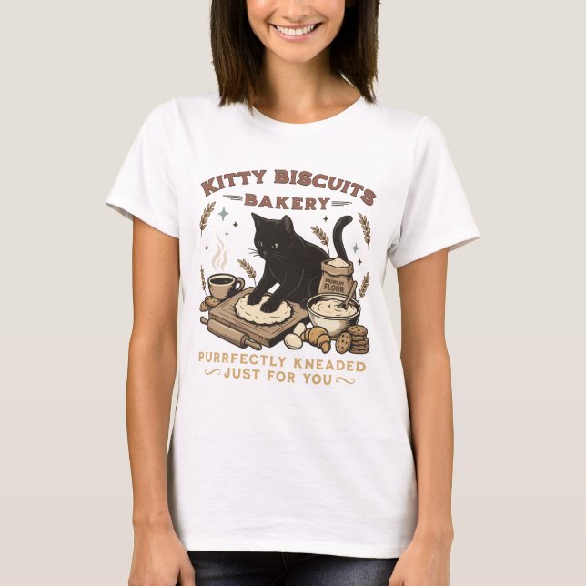 Kattbakeri Perfekt Kneedad Koffe Kitty T Shirt (Framsida)