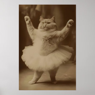 Kattbalett, Vintage Affisch, Konst Fototryck Poster