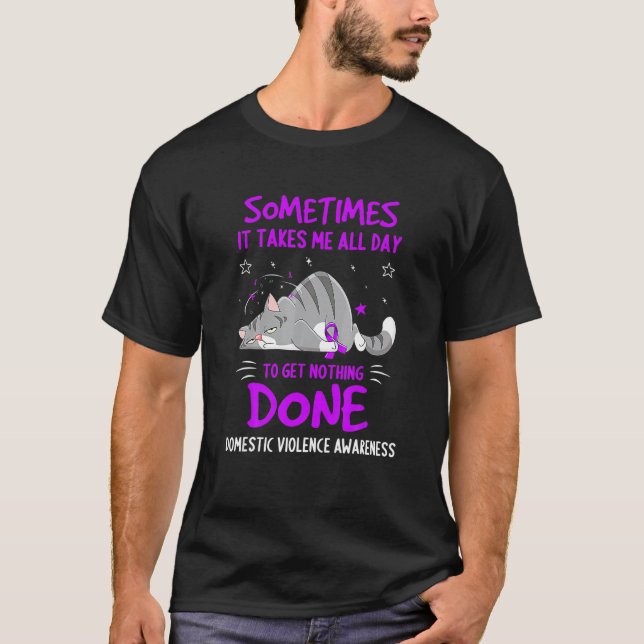 Kattband för medvetenhet om våld i nära relationer t shirt (Framsida)