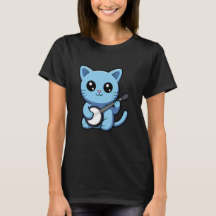 Kattbanjoist som spelar banjo litet katt kattmusik t shirt