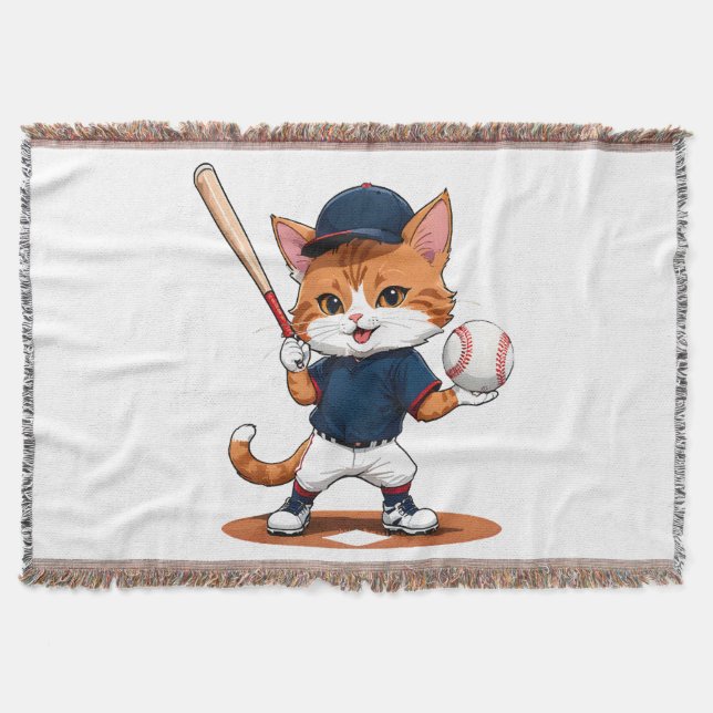 Kattbasebollspelare Filt (Framsidan)