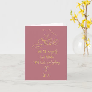 Kattbegravning Sympatikort med Kattnamn Rose Gold Kort