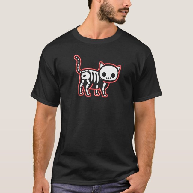 Kattben  Glödande Röda T Shirt (Framsida)