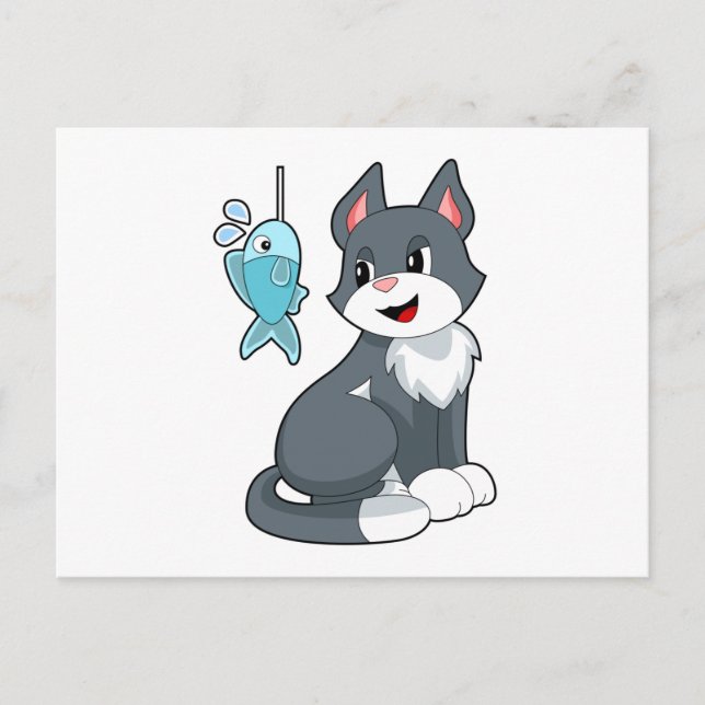 Kattbete Fisk Vykort (Framsida)