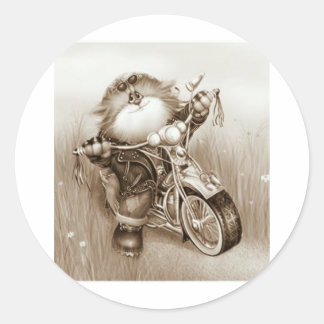 kattbiker runt klistermärke