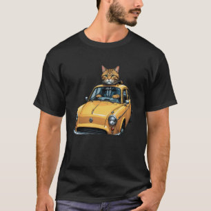 Kattbilförare i gul taxi Rolig grafisk kattpresent T Shirt