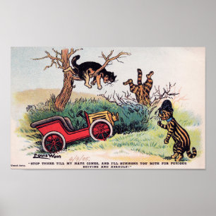 Kattbilskrasch, Louis Wain Poster