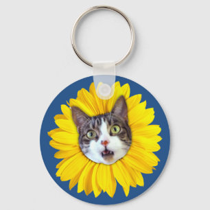 "Kattblomma" gult LOL roliga Keychain Nyckelring