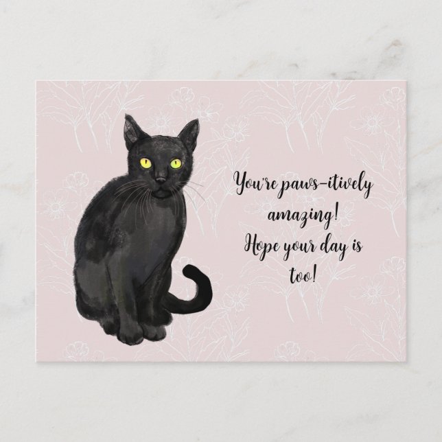 Kattblommig bakgrund vykort (Framsida)