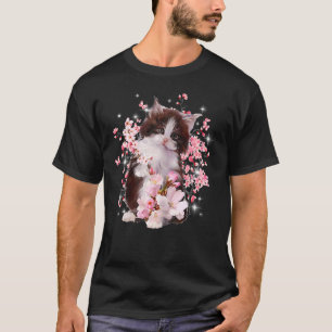 Kattblommor för Rosa av katt T Shirt