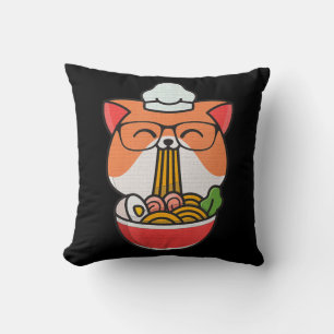 Kattboba äter lomme kawaii neko katt som äter ra kudde