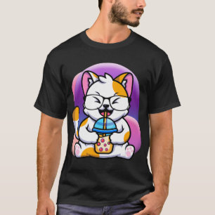 Kattboba äter lomme kawaii neko katt som äter ra t shirt