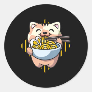 Kattboba äter nomme anime kawaii neko katt dricka runt klistermärke
