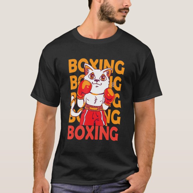 Kattboxsport med boxningshandskar, citat B T Shirt (Framsida)