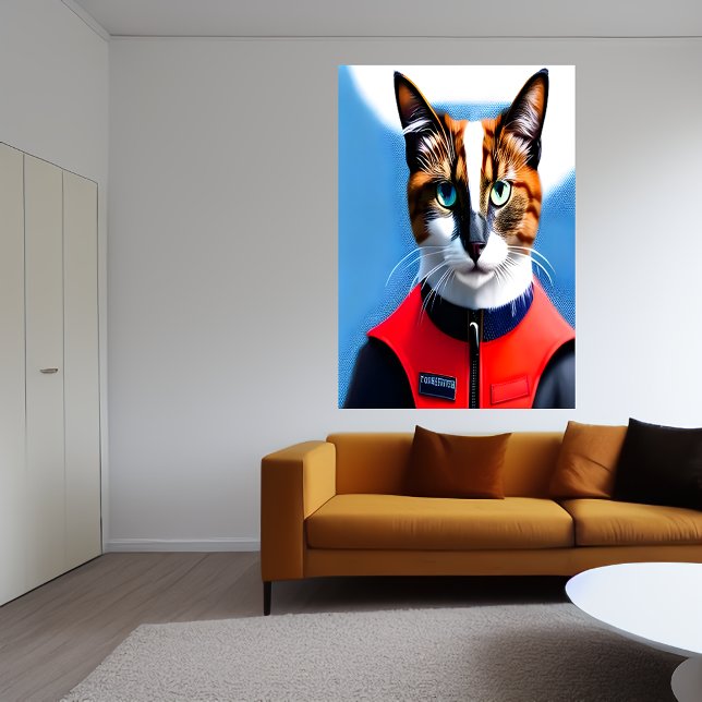 Kattbrandman i Siamese | AI Art Poster (Skapare uppladdad)