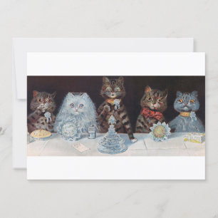 Kattbröllop, äktenskap, brud, Louis Wain Inbjudningar