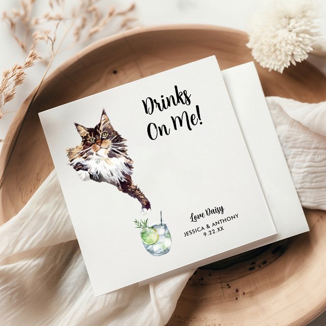 Kattbröllop Cocktail servetter (Skapare uppladdad)