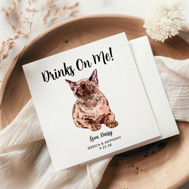 Kattbröllop Cocktail Servetter (Skapare uppladdad)