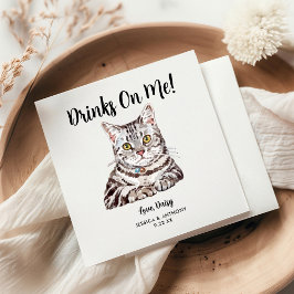 Kattbröllop Cocktails Servetter