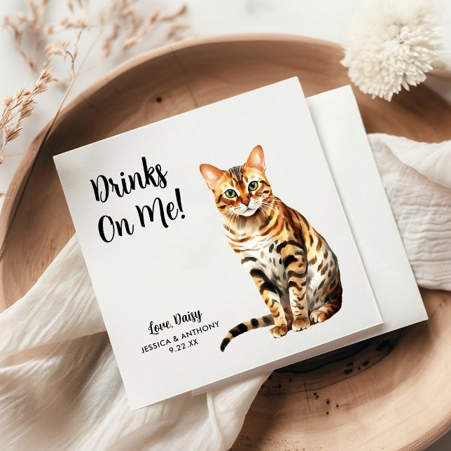 Kattbröllop Cocktails Servetter (Skapare uppladdad)